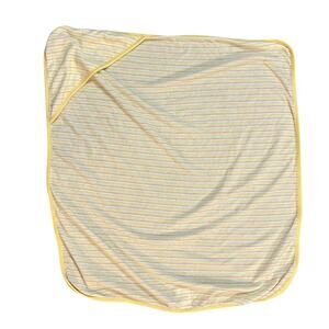 Babies R Us Baby Blanket 24x28 Striped Yellow Trim Hooded Geoffrey 2012 Cozy